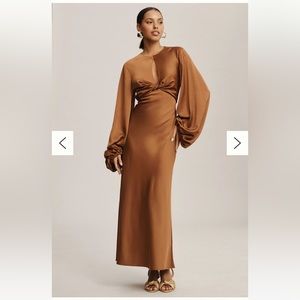 Significant Other Demi Backless Long-Sleeve Column Gown
